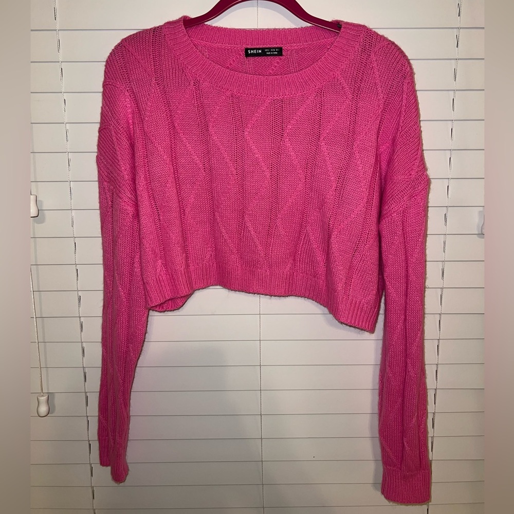 Hot pink cropped sweater
